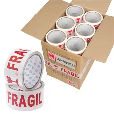 Cinta embalaje Fragil cartel etiqueta 48x50 Caja 36 rollos