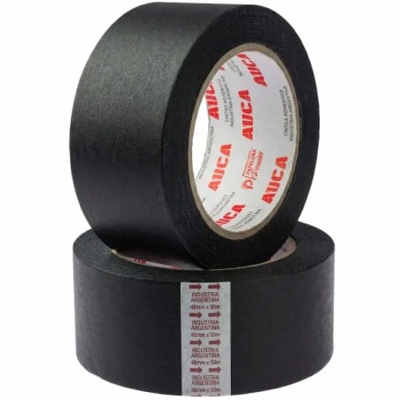 Cinta de Papel Negra 48mm x 50m AUCA - Caja 18 Rollos