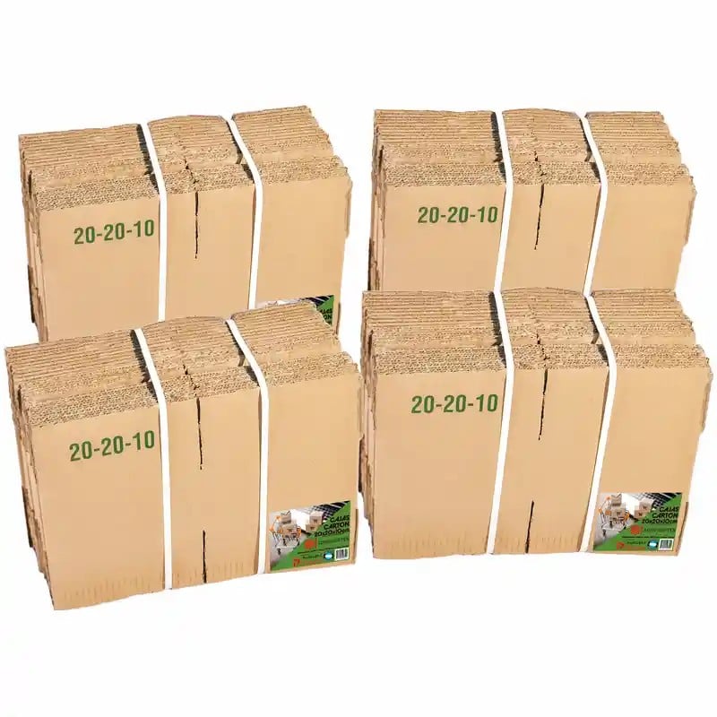 Cajas de Cartón 20x20x10 Corrugado Pack x100 - SonFuertes® Cajas de Cartón 20x20x10 Corrugado Pack x100 - SonFuertes®