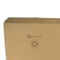 Cajas de cartón corrugado 60x40x40 plegadas y apiladas, material reciclable