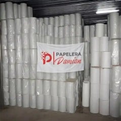 Bobinas de papel sulfito blanco 40 cm en depósito, venta por mayor Papelera Damián