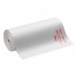 Bobina de papel sulfito blanco de 60 cm x 300 m con marca Papelera Damián, hoja desplegada
