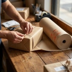 Papel kraft 40 cm: bobina de papel madera angosta por mayor