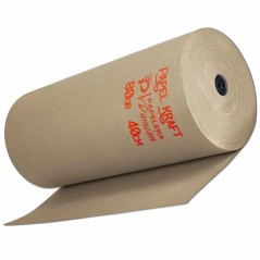 Rollo de papel kraft de 40 cm de ancho con el papel madera desenrollado, 80 gramos