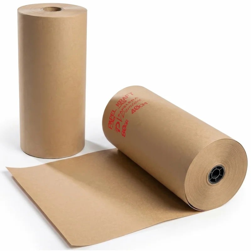 Bobina de papel kraft 40 cm 80 g/m² marrón para embalar por mayor - Papelera Damián