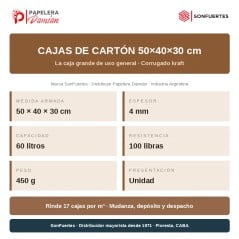Caja de cartón grande 50x40x30 corrugado - SonFuertes®