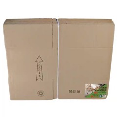Cajas de cartón 50x40x30 plegadas planas en bulto, listas para armar