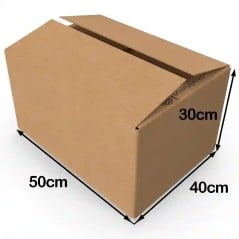 Caja de cartón grande 50x40x30 cm corrugado kraft SonFuertes