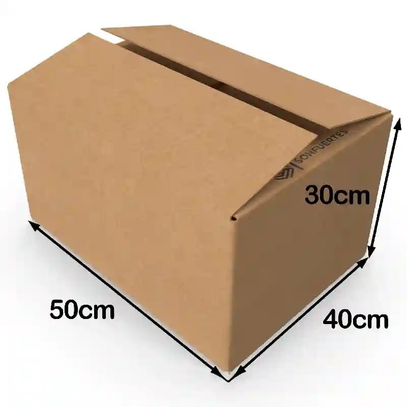 Caja de cartón grande 50x40x30 cm corrugado kraft SonFuertes Caja de cartón grande 50x40x30 cm corrugado kraft SonFuertes