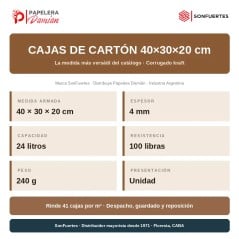 Caja de cartón 40x30x20 corrugado 4 mm - SonFuertes®