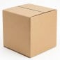 Caja de cartón cúbica 15x15x15 cm armada y cerrada, corrugado kraft Caja de cartón cúbica 15x15x15 cm armada y cerrada, corrugado kraft