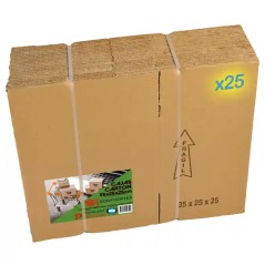 Cajas de cartón 35x25x25 plegadas planas en bulto de 25, listas para armar — SonFuertes