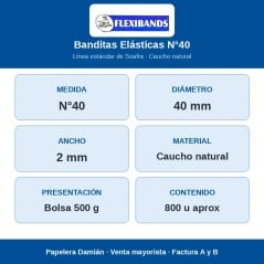 Banditas Elásticas Flexibands N°40 Bolsa 500 g