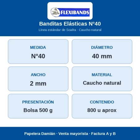 Banditas Elásticas Flexibands N°40 Bolsa 500 g