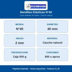 Banditas Elásticas Flexibands N°40 Caja 500 g