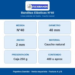Banditas Elásticas Flexibands N°40 Caja 250 g
