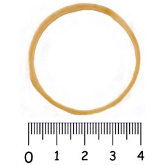 Cómo se mide la bandita elástica N°40: 40 mm de diámetro por 2 mm de ancho