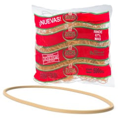 Bolsa de banditas elásticas Superbands N°80 largas y finas de 2 mm en caucho natural, 500 g