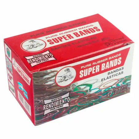 Caja de banditas elásticas Superbands N°40 de 60 g en caucho natural (≈150 unidades)