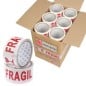 Caja x36 de cinta Frágil SonFuertes 48 mm x 50 m, rollos mayoristas en caja abierta.