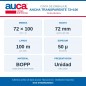 Ficha técnica de la cinta ancha AUCA 72 mm x 100 m, unidad: BOPP, 50 µ, 100 m. Ficha técnica de la cinta ancha AUCA 72 mm x 100 m, unidad: BOPP, 50 µ, 100 m.