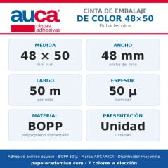 Cinta de embalaje de color AUCAPACK 48 mm x 50 m - Unidad