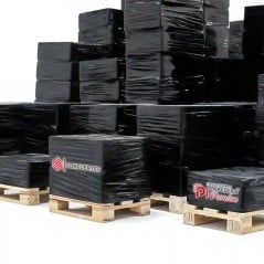 Film stretch negro SonFuertes por pallet: stock mayorista para embalaje de volumen