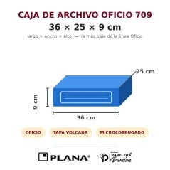 Caja de archivo Oficio Plana 709 9 cm - Pack x25 por mayor