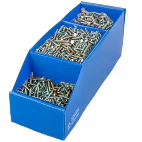 Caja Organizadora Multiuso Nº4 Plana con 3 Divisiones — Gaveta Repuestera Plástica 30x10x11 (Pack x10)