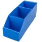 Caja organizadora multiuso Nº4 Plana azul con 3 divisiones, frente abierto