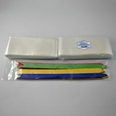 Bolsas de polipropileno 6x30 transparentes SonFuertes en pack de 100 unidades, con moños mágicos envasados — Papelera Damián