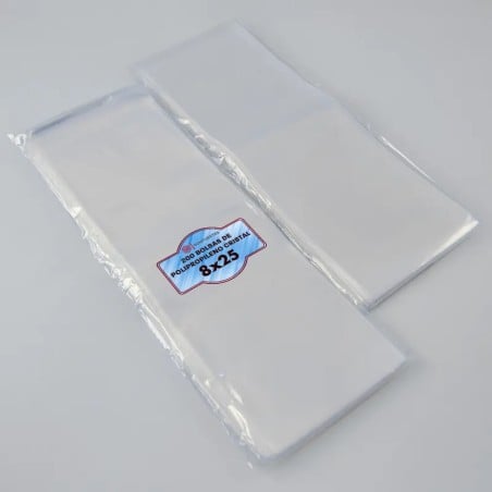 Bolsas de polipropileno 8x25 cm transparentes - Pack x200