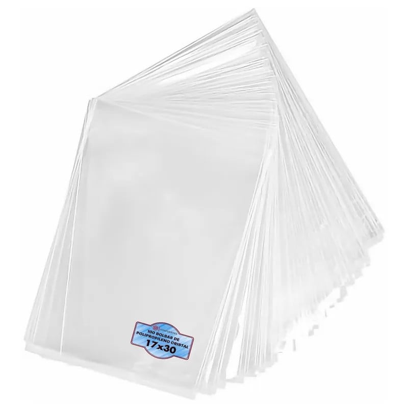 Bolsas de polipropileno 17x30 transparentes SonFuertes en pack cerrado de 100 unidades — Papelera Damián, distribuidora mayorist Bolsas de polipropileno 17x30 transparentes SonFuertes en pack cerrado de 100 unidades — Papelera Damián, distribuidora mayorist