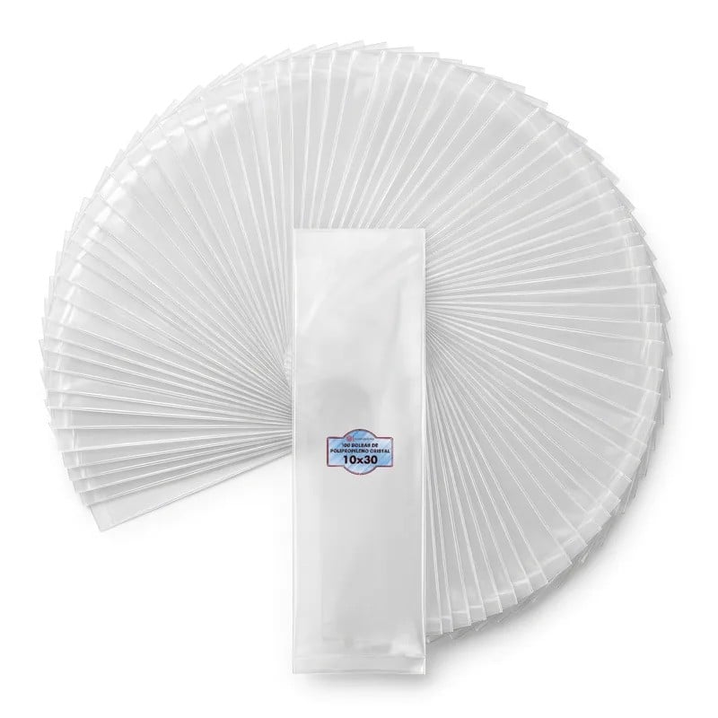 Bolsas de polipropileno 10x30 transparentes SonFuertes en pack cerrado de 100 unidades — Papelera Damián
