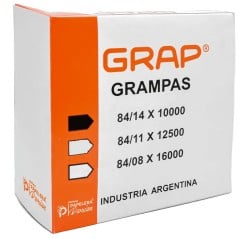 Caja de grampas Grap 84/14 x 10.000 unidades, industria argentina