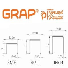Medidas de la línea 84: corona 12,3 mm, patas de 8, 11 y 14 mm, calibre 0,60