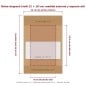 Diagrama de la bolsa kraft 12x18 cm: espacio útil de 8 x 12,5 cm, fuelle de base de 5 cm y 3 cm que ocupa el cierre Diagrama de la bolsa kraft 12x18 cm: espacio útil de 8 x 12,5 cm, fuelle de base de 5 cm y 3 cm que ocupa el cierre