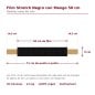 Medidas del rollo de film stretch negro con mango SonFuertes: 71 cm de punta a punta, 50 cm de film, 10,5 cm de mango por lado y Medidas del rollo de film stretch negro con mango SonFuertes: 71 cm de punta a punta, 50 cm de film, 10,5 cm de mango por lado y