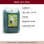Ficha del bidón de jabón líquido Swav manzana verde: 5.000 ml de contenido, envase de 18 por 30 por 12 centímetros, 5 kilos, fra