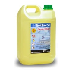 Bidón de 5 litros de lavandina concentrada Bioklhor con 55 gramos de cloro activo por litro, de Química 3 de Febrero