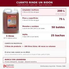 Detergente concentrado Clean Up 30% materia activa bidón 5 litros