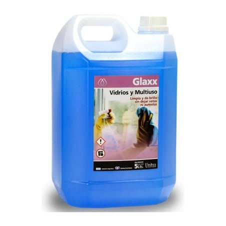 Limpiavidrios profesional y multiuso Glaxx listo para usar bidón 5 litros