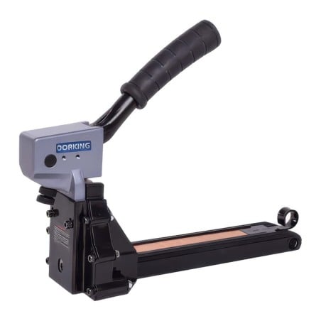 Abrochadora industrial manual Dorking 35/19M para cerrar cajas de cartón con broche 5/8, cargador de 100 grampas
