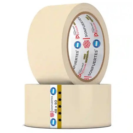 Cinta de papel 48mm Sonfuertes rollo de 50 mt autoadhesiva