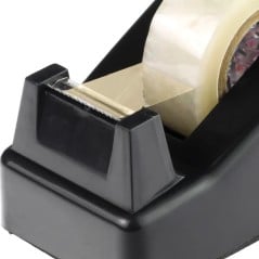 Cuchilla metalica dentada del porta cinta chico con la punta de la cinta retenida