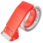 Porta cinta de embalaje SonFuertes de 48 mm sin mango, de metal rojo, con un rollo montado (se vende sin cinta)