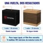 Comparación de cobertura entre film de 30 micrones y film de 23 micrones envolviendo la misma caja con una sola vuelta