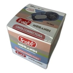Caja de 12 cintas correctoras Trabi Morandi de 12 m x 5 mm, cerrada