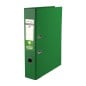 Bibliorato A4 Plana verde forrado en PVC, lomo ancho 7 cm con portaetiqueta