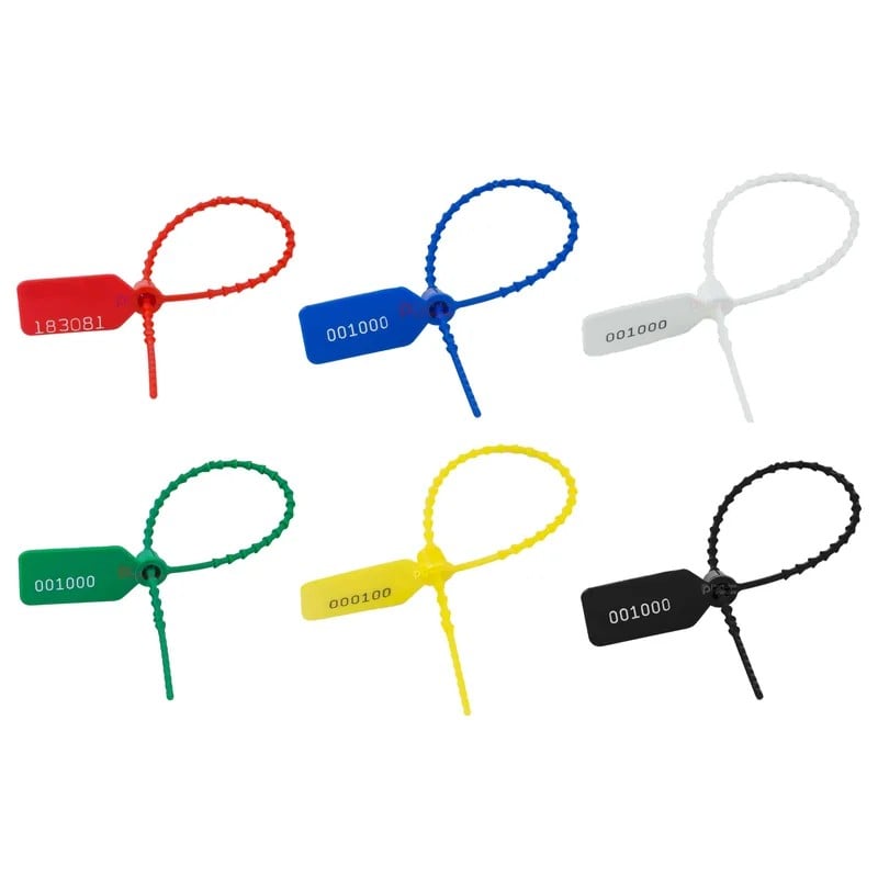 Precintos cola de ratón numerados de 25 cm SonFuertes en 6 colores, pack de 100